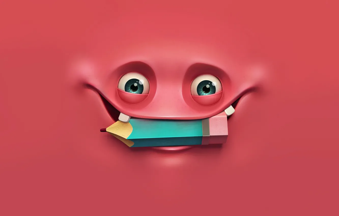 Фото обои глаза, рендеринг, эмоции, happy, счастливый
