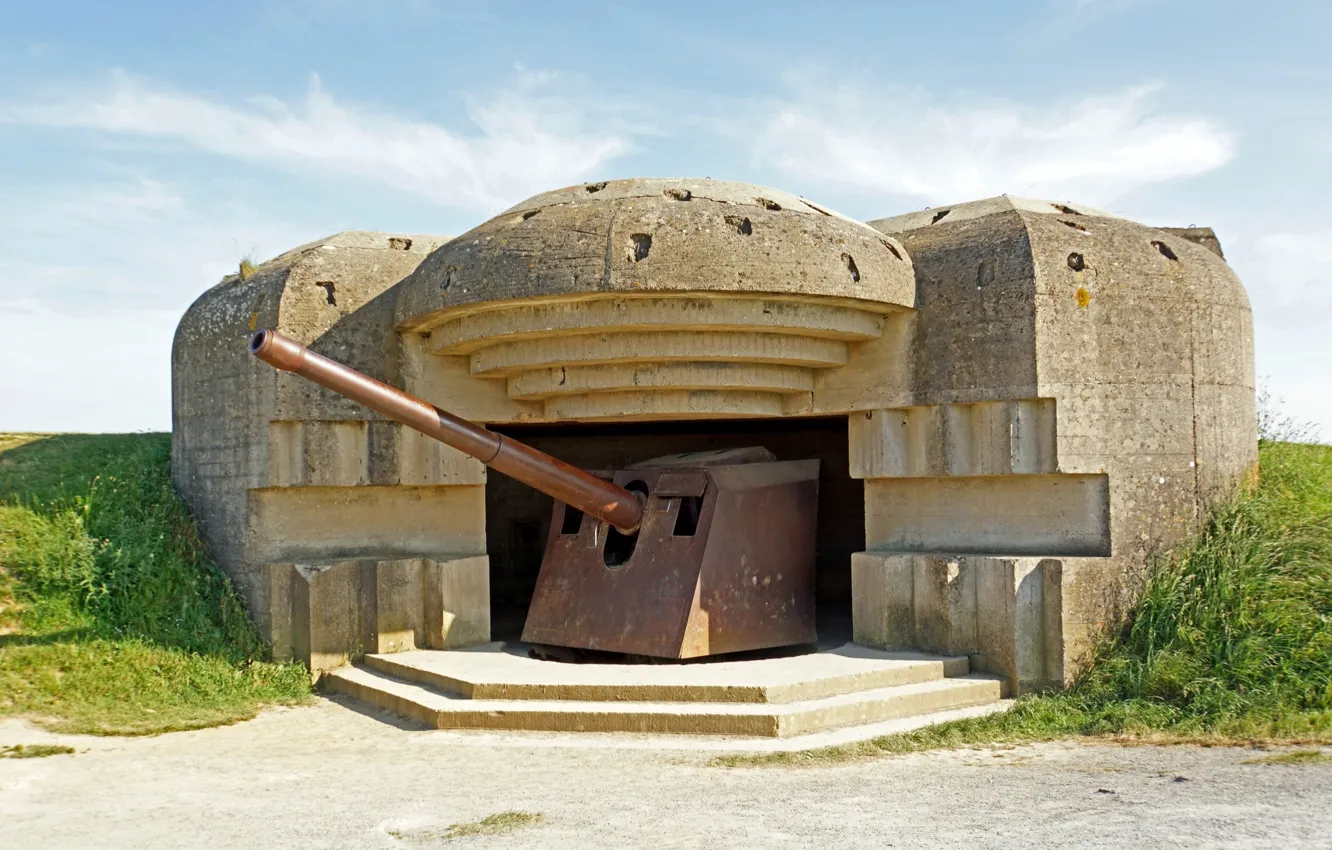 Фото обои Франция, France, Нормандия, Normandy, батарея Лонг-сюр-Мер, Gun 3, Longues-sur-Mer Battery, орудие №3