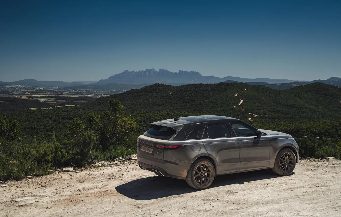 Фото обои небо, долина, Land Rover, Range Rover, SUV, V8, Velar, 2019