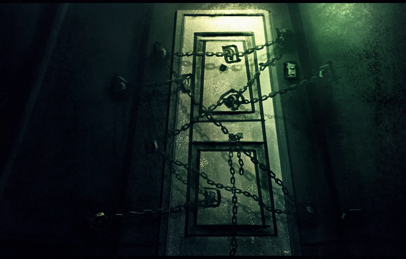 Фото обои дверь, horror, game, Silent Hill 4, the room