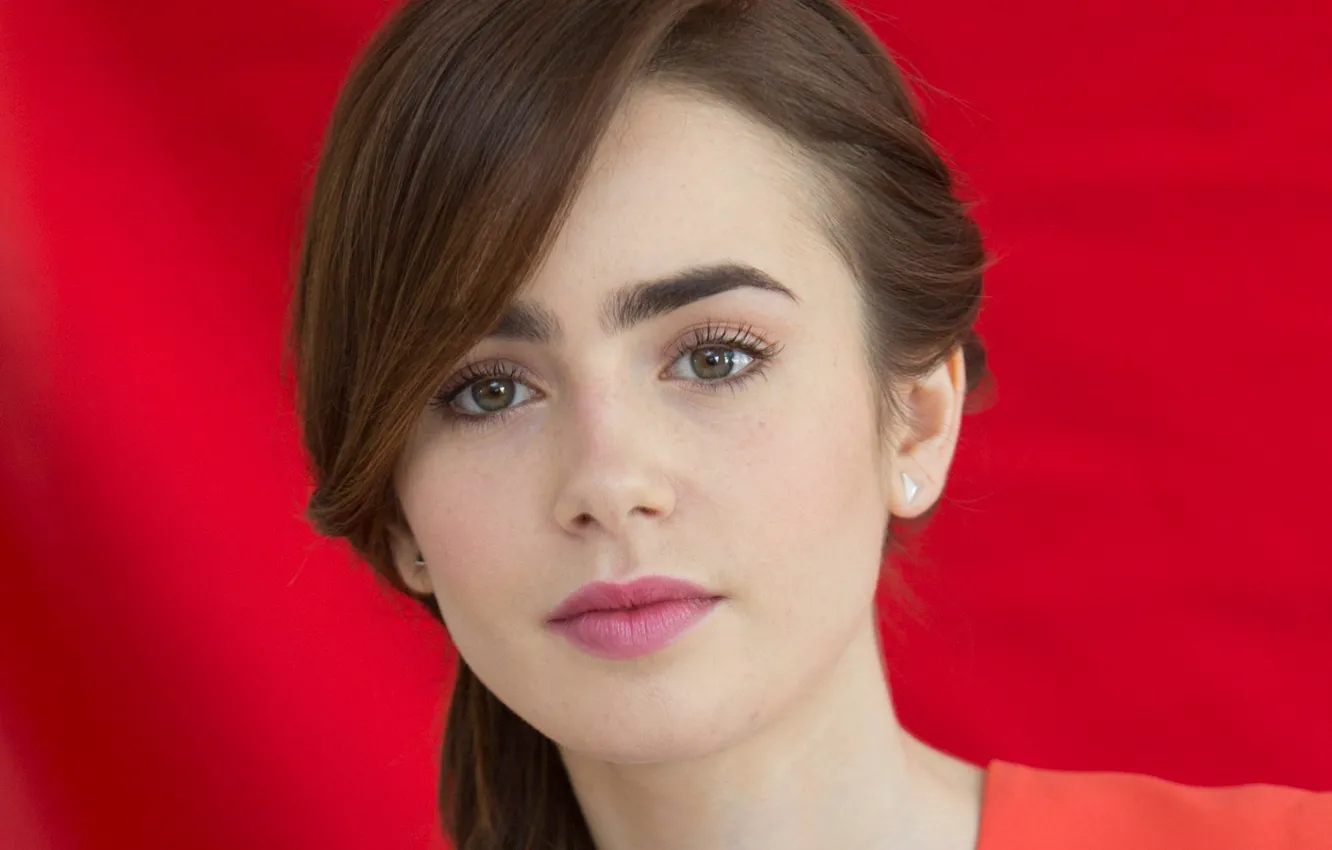 Фото обои взгляд, лицо, модель, актриса, Лили Коллинз, Lily Collins