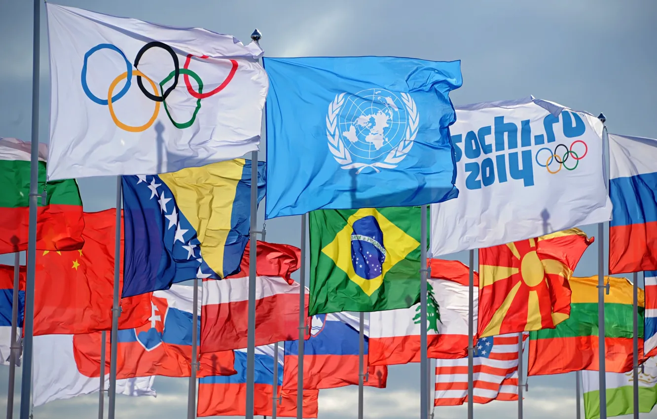 Фото обои олимпиада, флаги, олимпийские игры, сочи 2014, sochi 2014, страны участницы