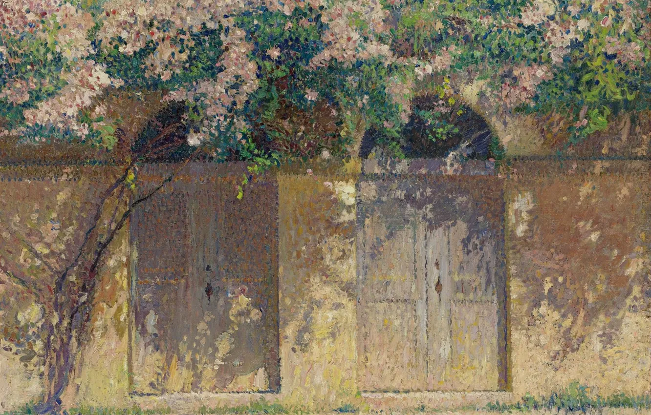 Фото обои картина, Анри-Жан Гильом Мартин, Henri Matrin, Пара Ворот под Шиповником в Цвету