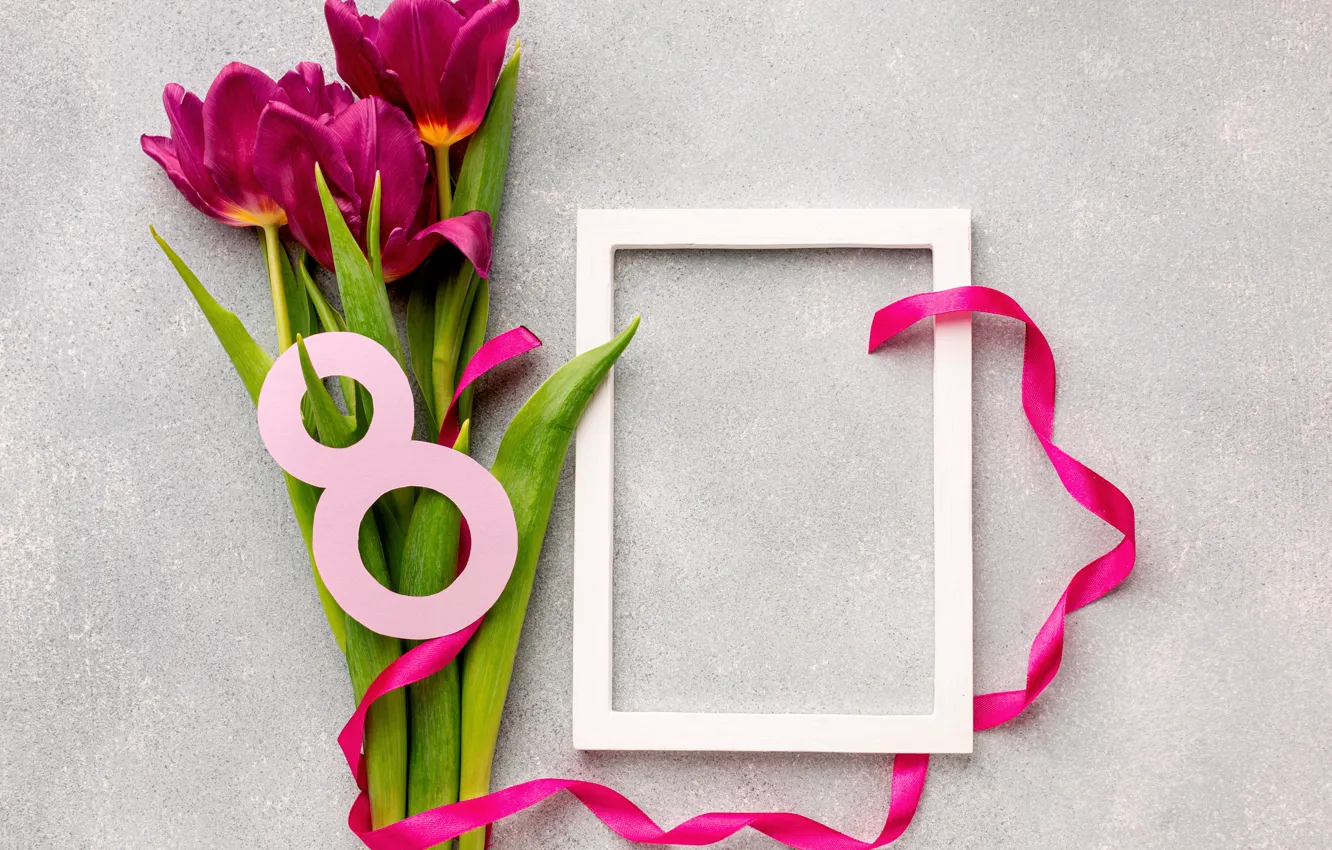 Фото обои цветы, букет, тюльпаны, love, happy, 8 марта, pink, flowers