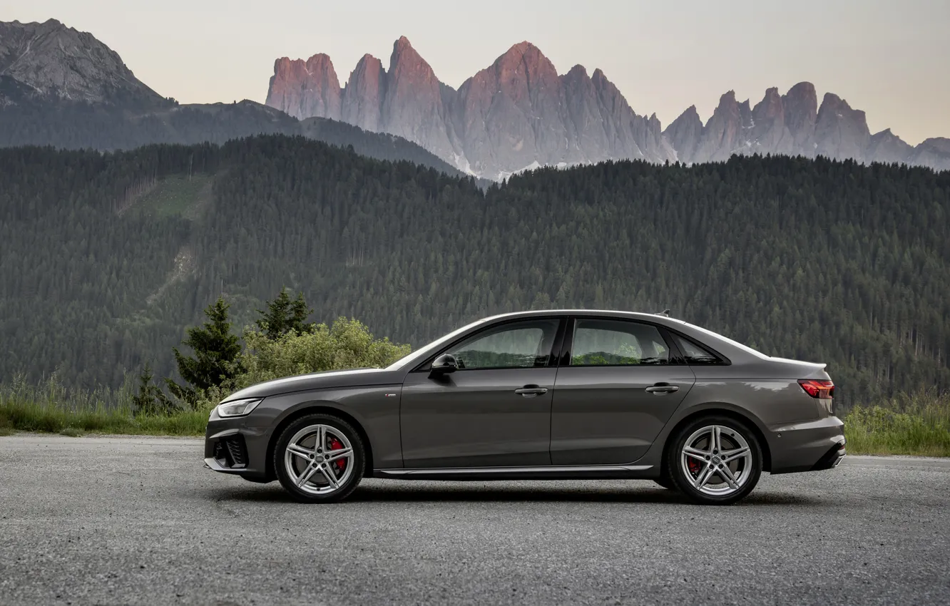 Фото обои Audi, седан, в профиль, Audi A4, 2019