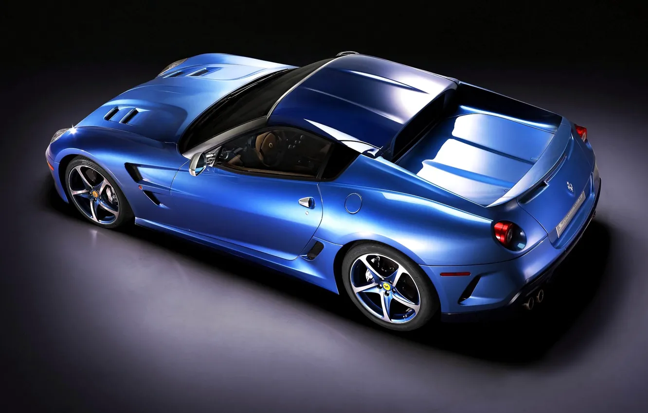 Фото обои Машина, Феррари, Ferrari, Car, Автомобиль, Blue, Sportcar, Superamerica