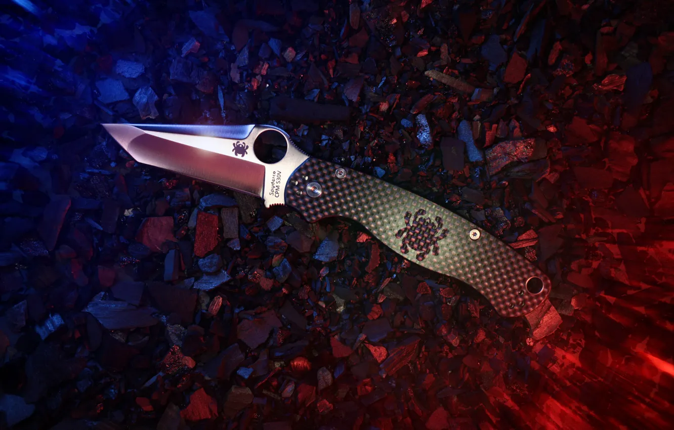 Фото обои оружие, нож, spyderco, Холодное оружие, складной нож, spyderco para military 2