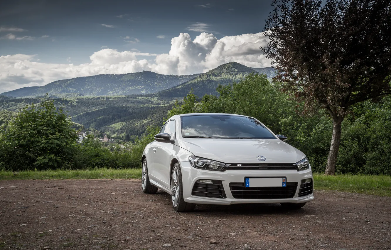 Фото обои volkswagen, white, scirocco