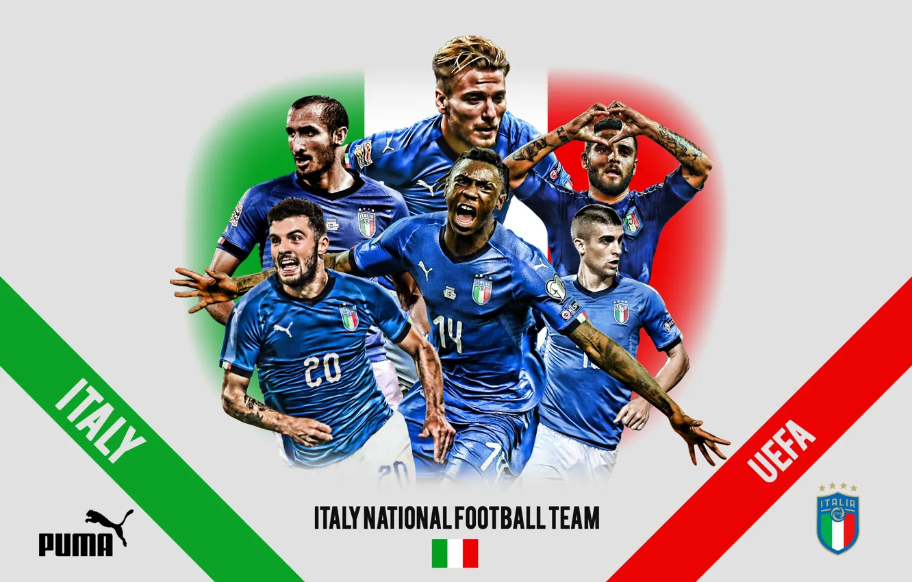 Фото обои wallpaper, sport, logo, Italy, football, Puma, National team