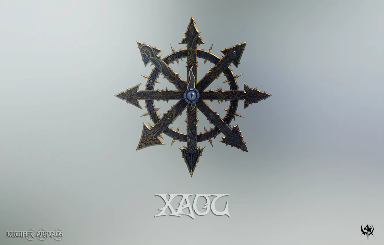 Фото обои логотип, Хаос, символ, слово, Warhammer 40k, Arhxaos