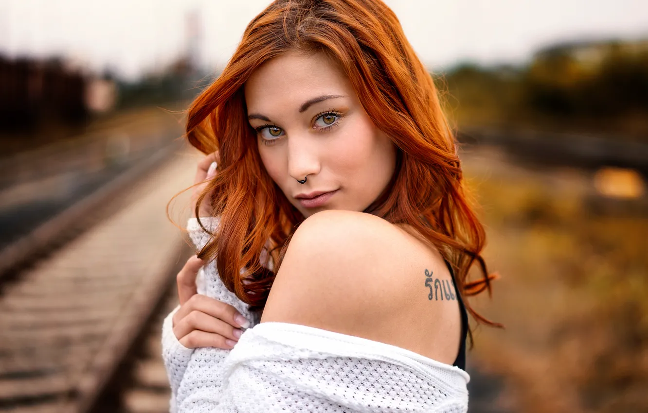 Фото обои портрет, тату, Victoria, Martin Kühn