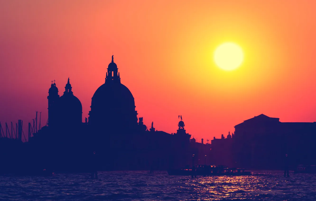 Фото обои sunset, Venice, Chiesa Santa Maria della Salute