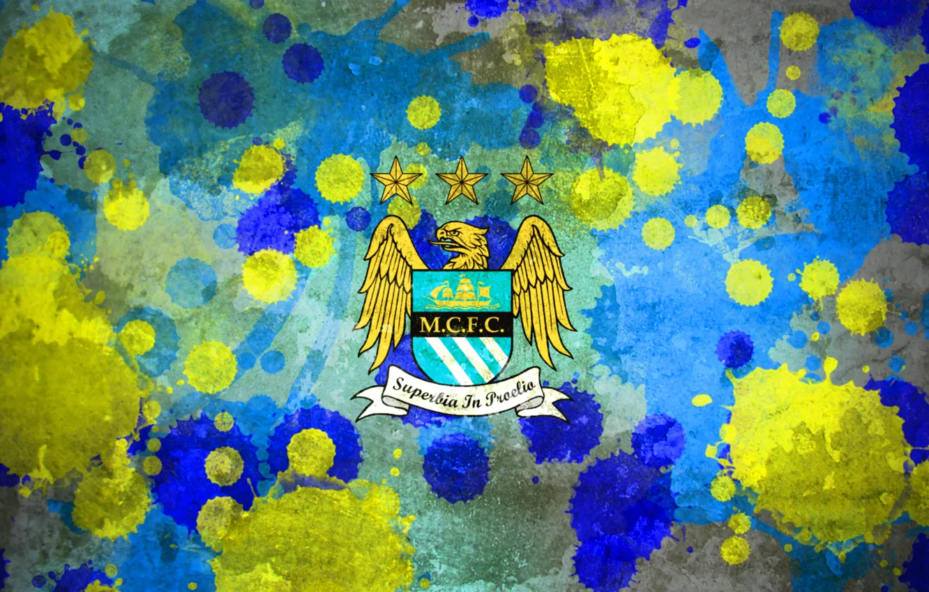 Фото обои emblem, Splash, Grunge, Manchester City, Texture