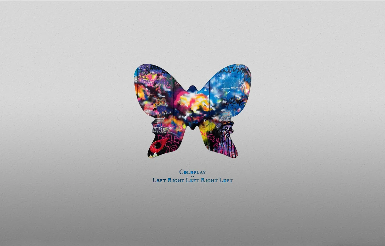Фото обои music, minimalism, butterfly, Coldplay, band, cover, album, group