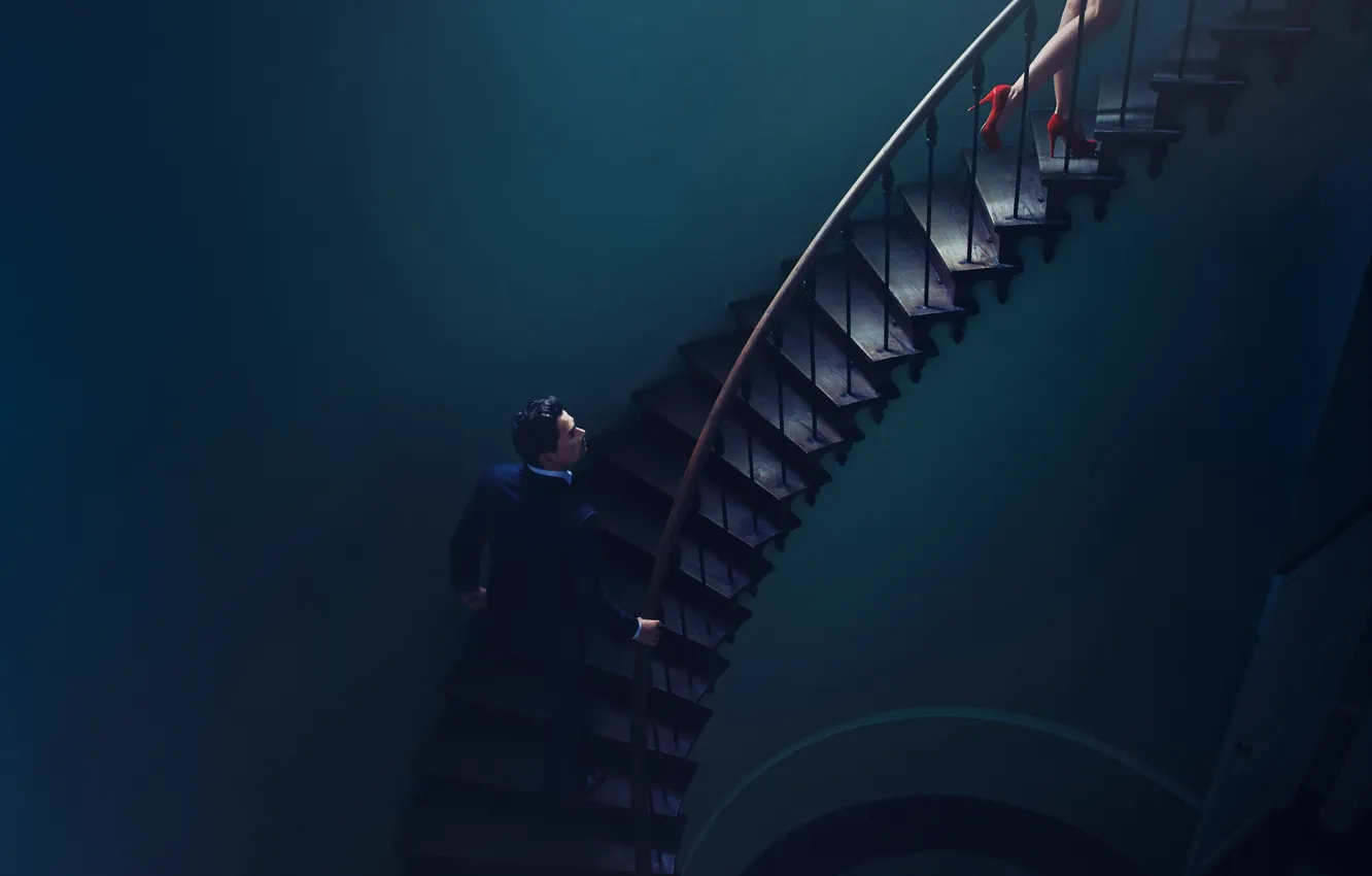 Фото обои люди, ситуация, лестница