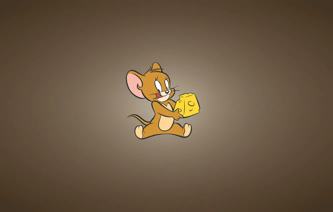 Фото обои минимализм, мышь, сыр, Том и Джерри, Tom and Jerry