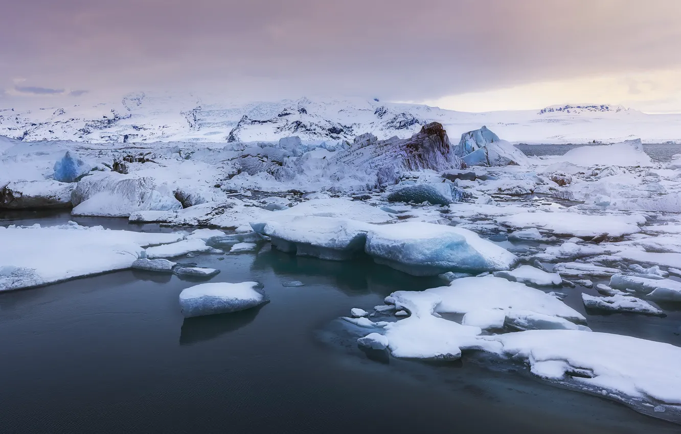 Фото обои лёд, Исландия, frozen, Iceland, Jökulsárlón