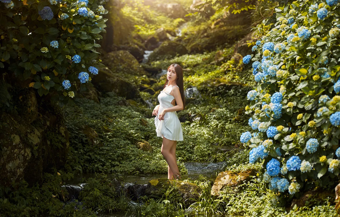 Фото обои лето, девушка, азиатка