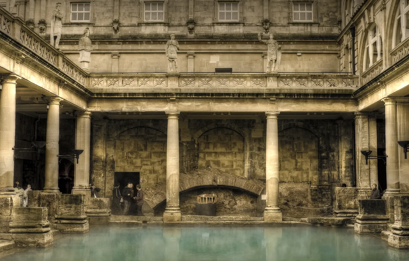 Фото обои колонны, архитектура, Римские бани