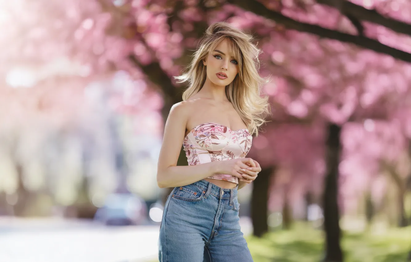 Фото обои girl, spring, blonde, vibes