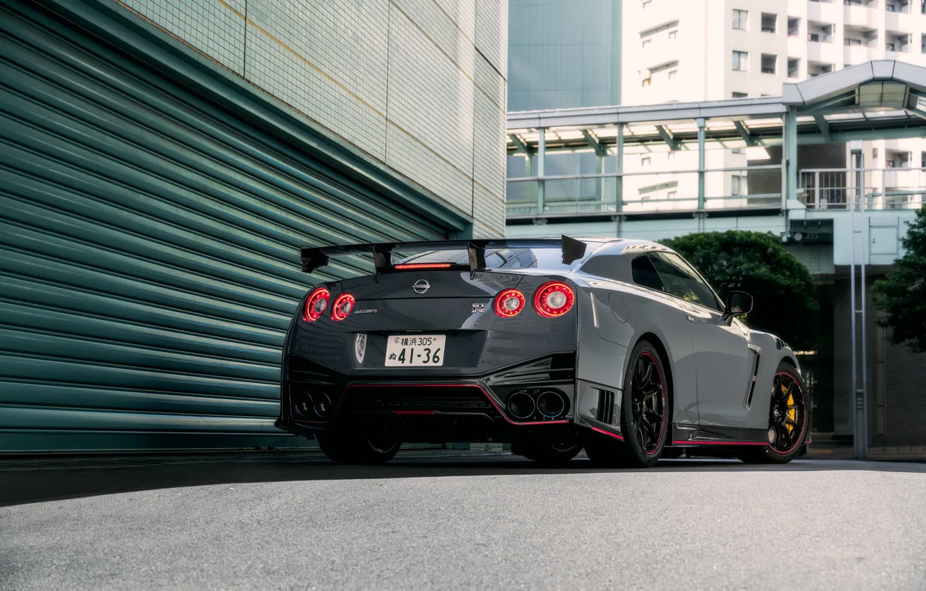 Фото обои Серый, Ниссан, GTR, Nissan, Grey, R35, Nismo, Спорткар
