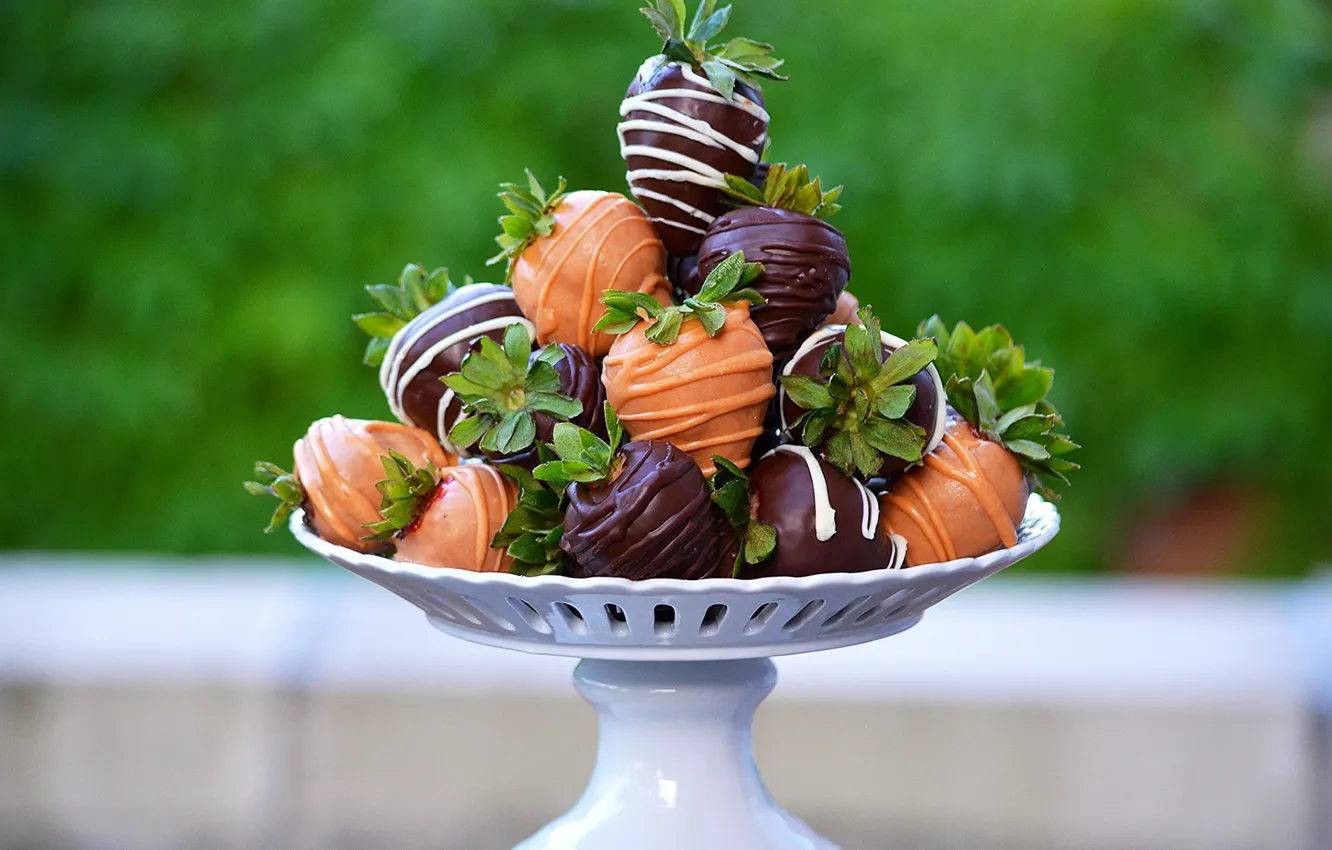 Фото обои шоколад, клубника, десерт, chocolate, strawberry