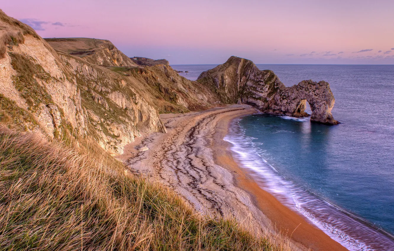 Фото обои море, пляж, скала, побережье, арка, england, durdle door