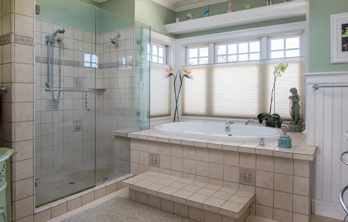 Фото обои bath, interior, home, bathroom, shower