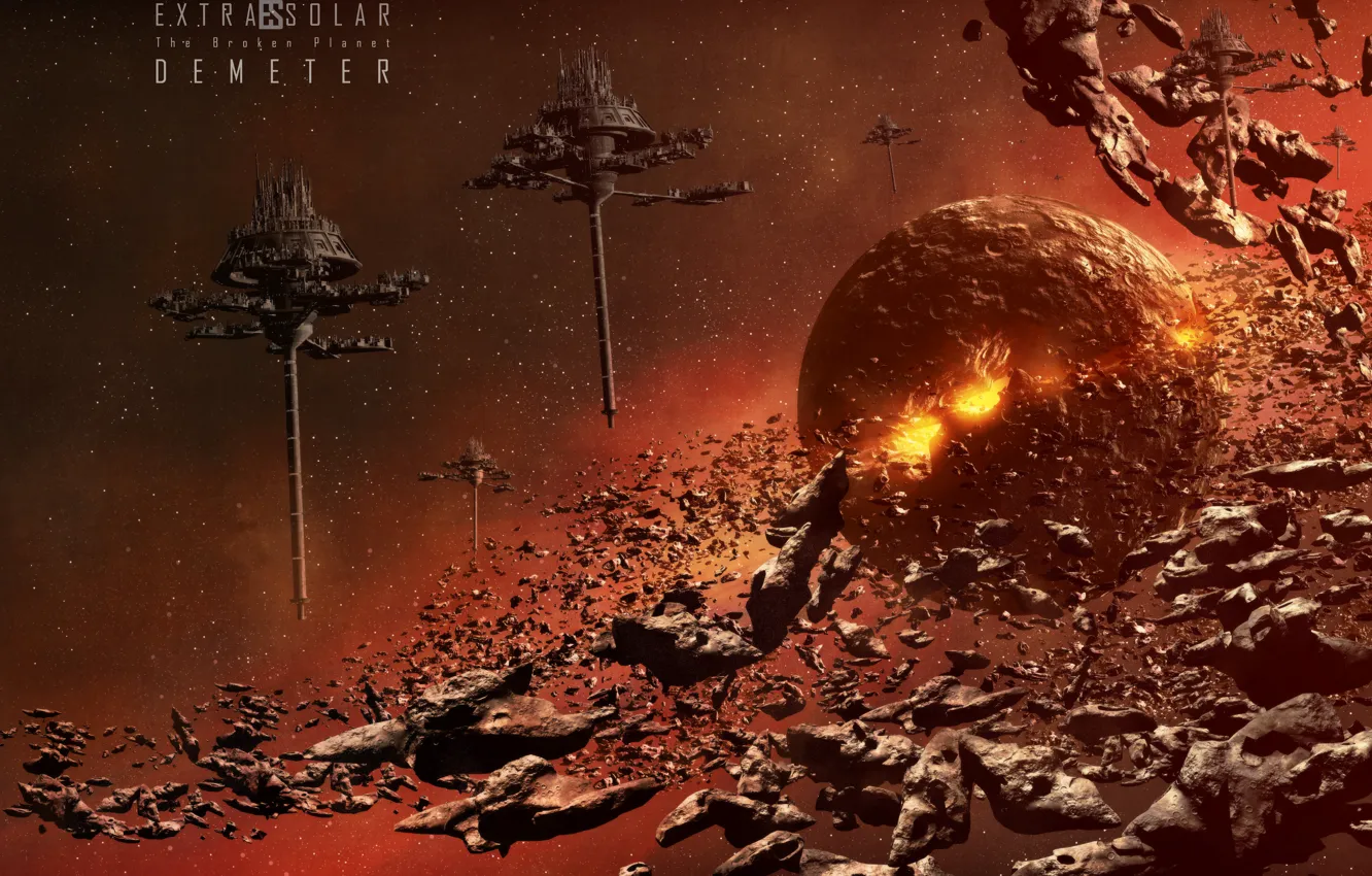 Фото обои космос, звезды, планета, Demeter, The Broken Planet