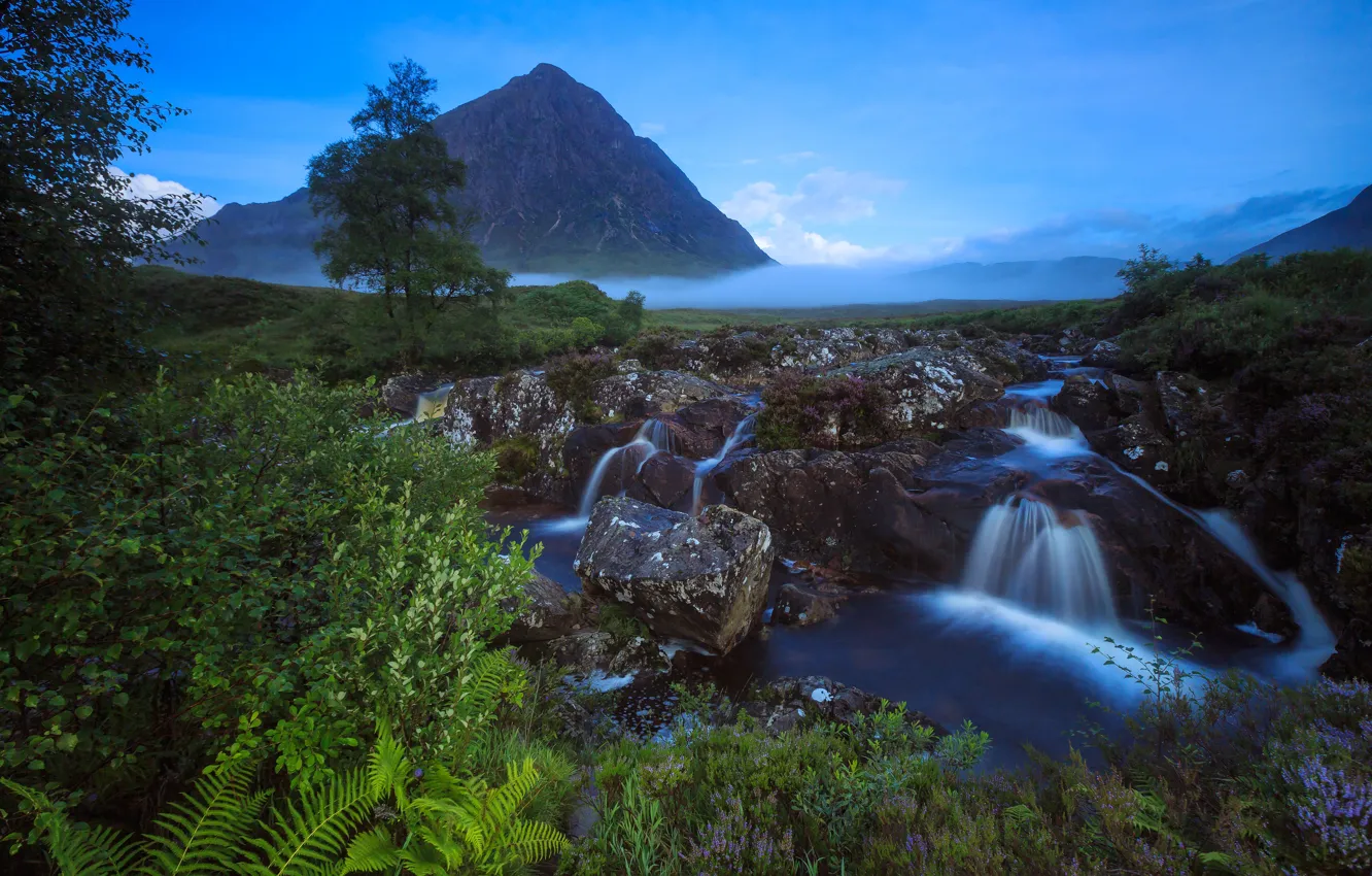 Фото обои гора, Шотландия, Scotland, First Light, Buachaille Etive Mor