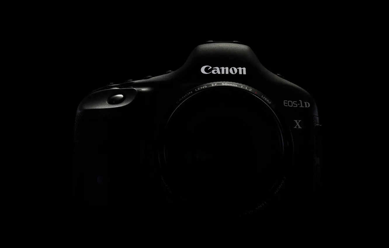 Фото обои фотоаппарат, черный фон, Canon, 1Dx