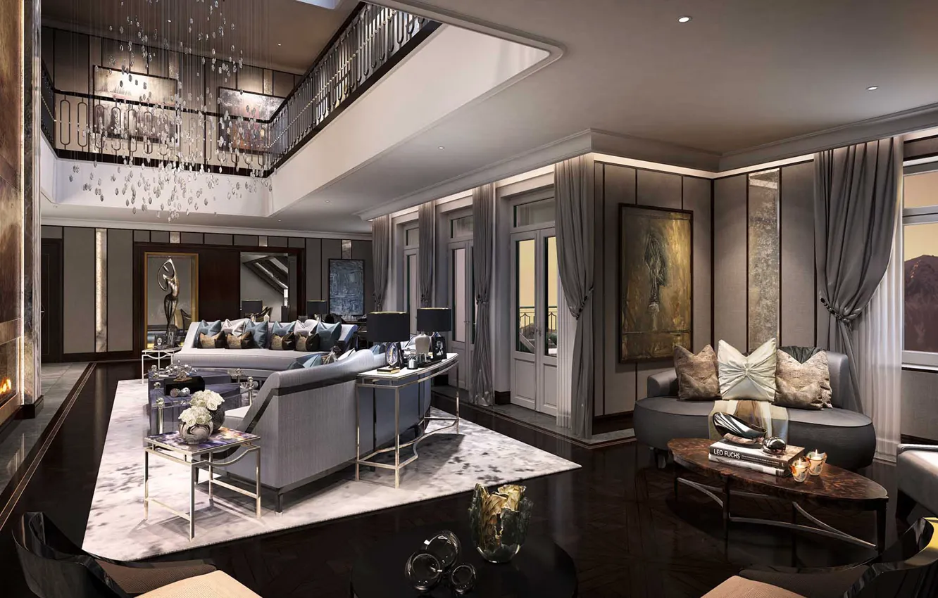Фото обои диван, кресла, luxurious, living-rom