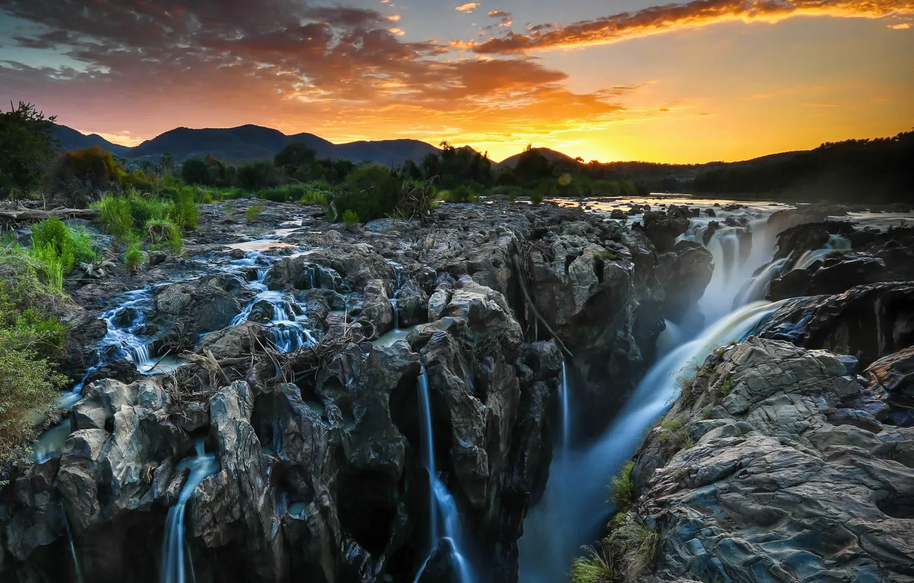 Фото обои водопад, Намибия, Namibia