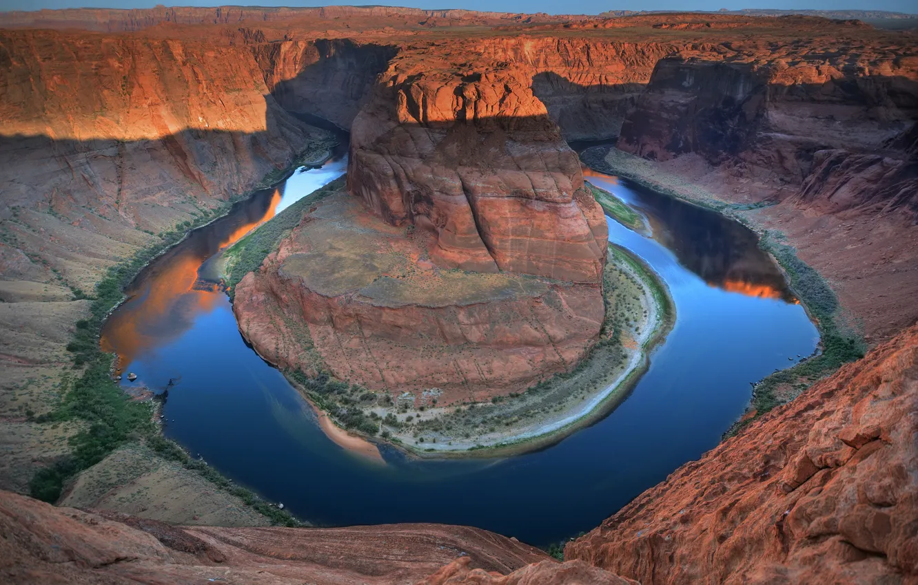 Фото обои природа, Аризона, каньон Глен, река Колорадо, Подкова, Horseshoe Bend