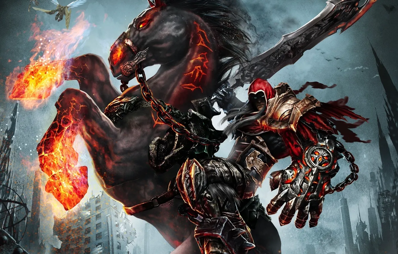 Фото обои смерть, меч, Darksiders: Wrath of War, всадник