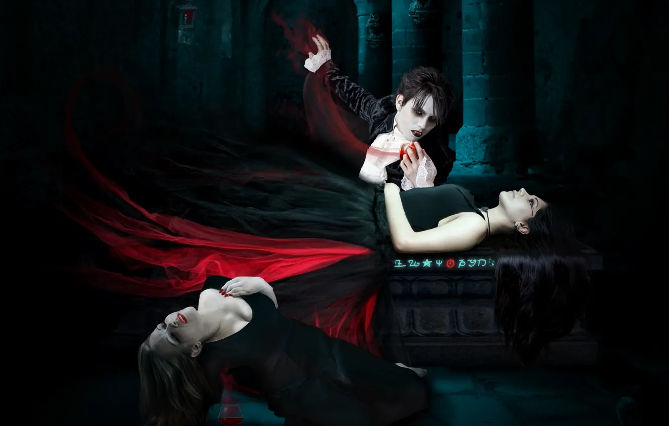 Фото обои фентези, обои, вампир, дарк, вампирка