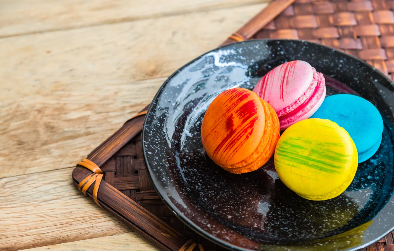 Фото обои colorful, печенье, десерт, sweet, dessert, cookies, macaron, макарун