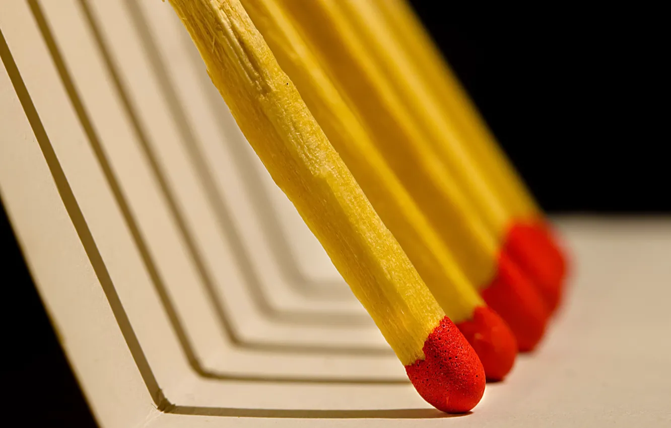 Фото обои макро, фон, цвет, спички