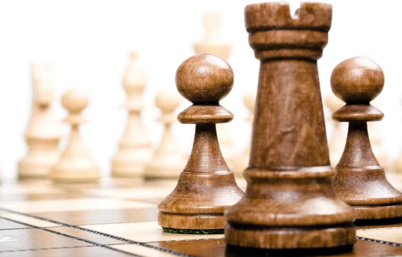 Фото обои wood, chess, board, pieces