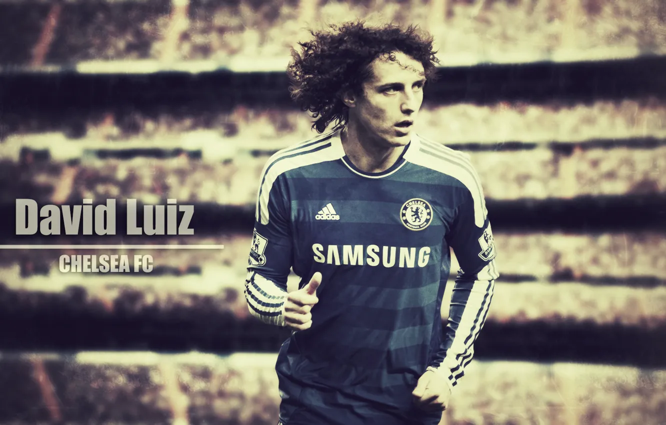 Фото обои футболист, защитник, чемпион, Челси, Chelsea, Давид Луиз, David Luiz, бразилец