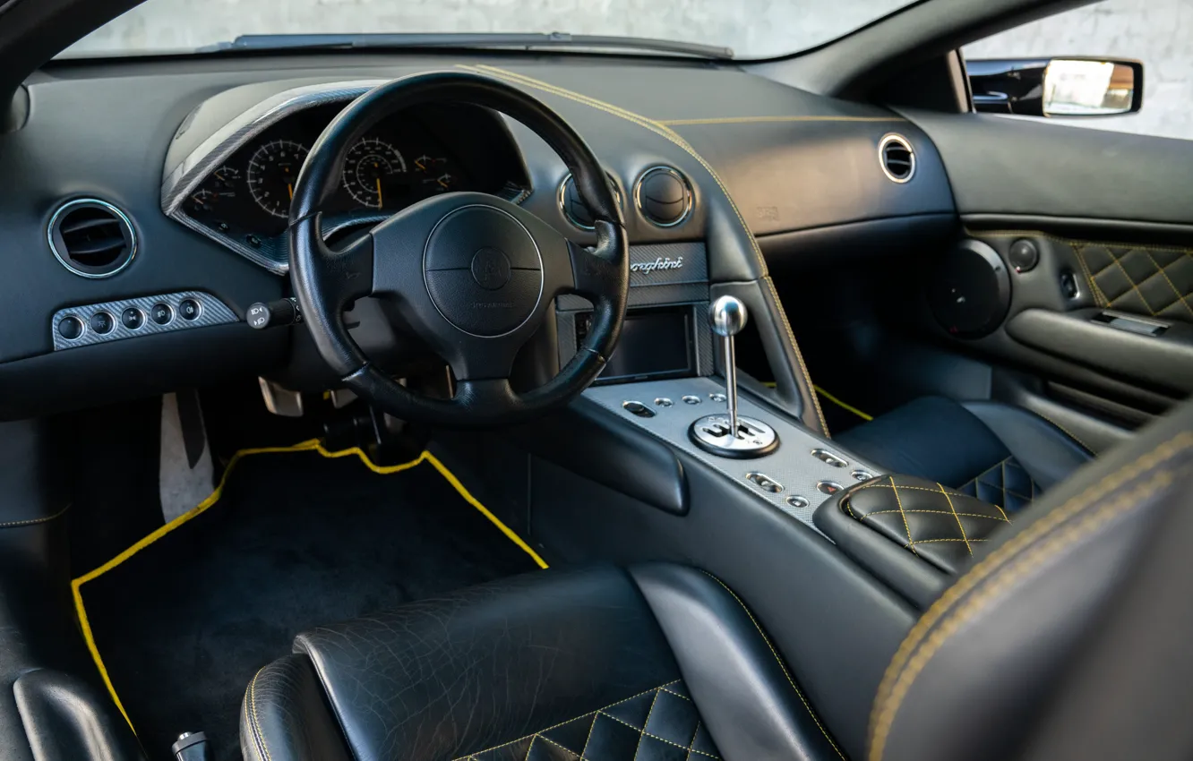 Фото обои Lamborghini, Murcielago, car interior, Lamborghini Murcielago LP640