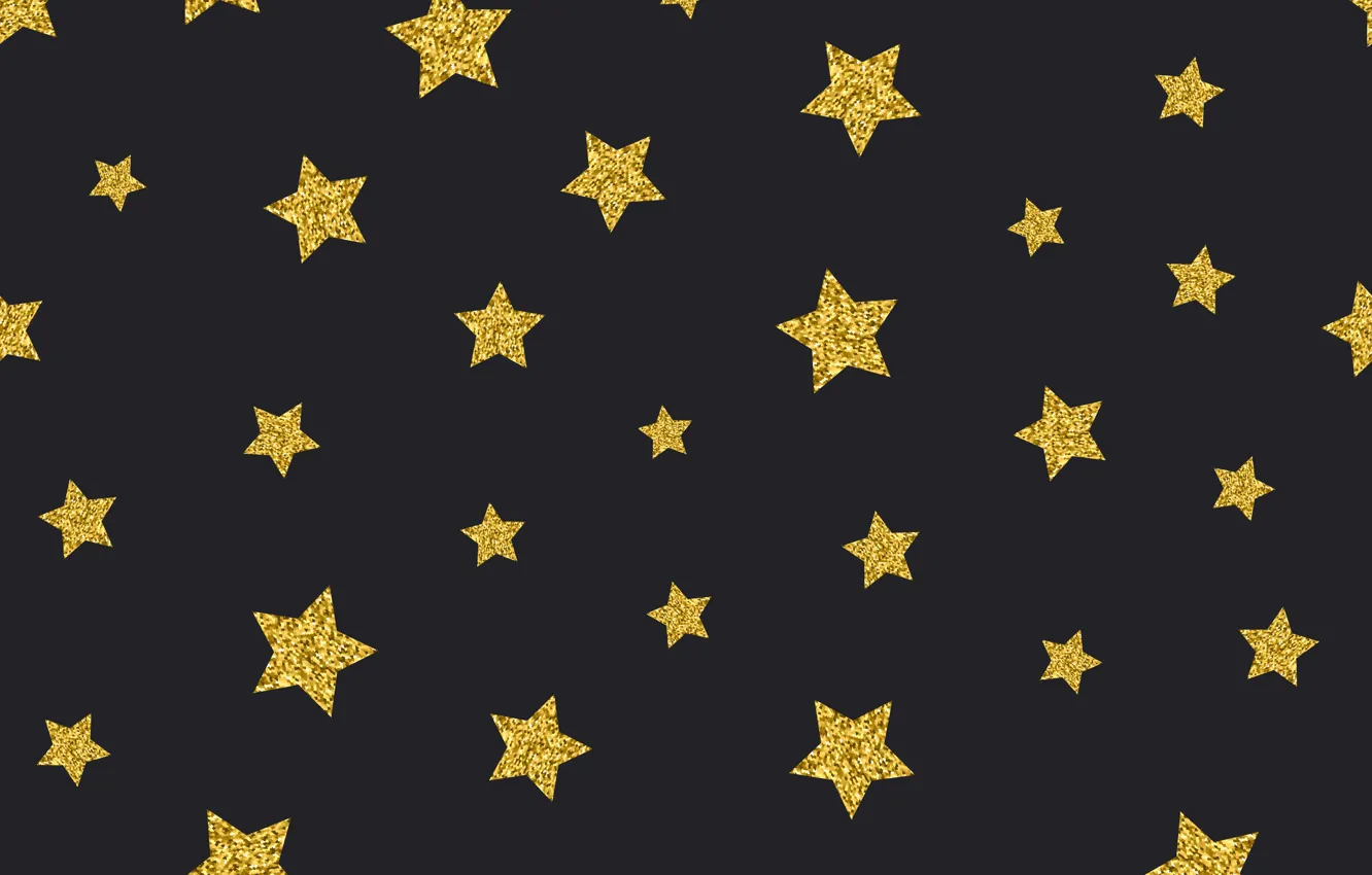 Фото обои звезды, золото, golden, черный фон, black, background, stars