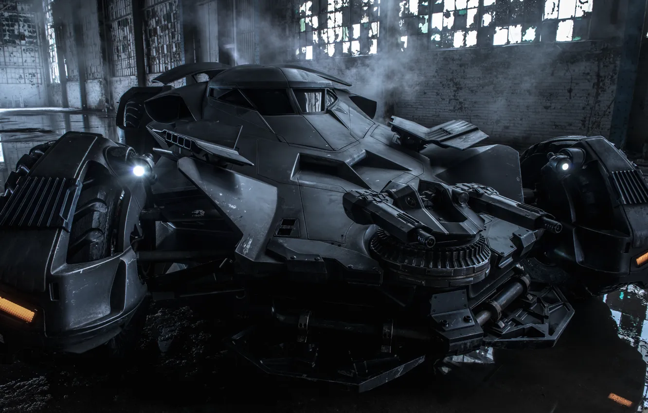 Фото обои авто, пулемет, batmobile, борня, batman v superman dawn of justice