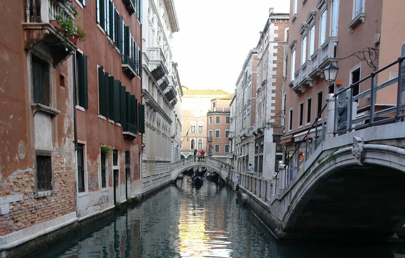 Фото обои улица, здания, Италия, Венеция, канал, мостик, Italy, bridge