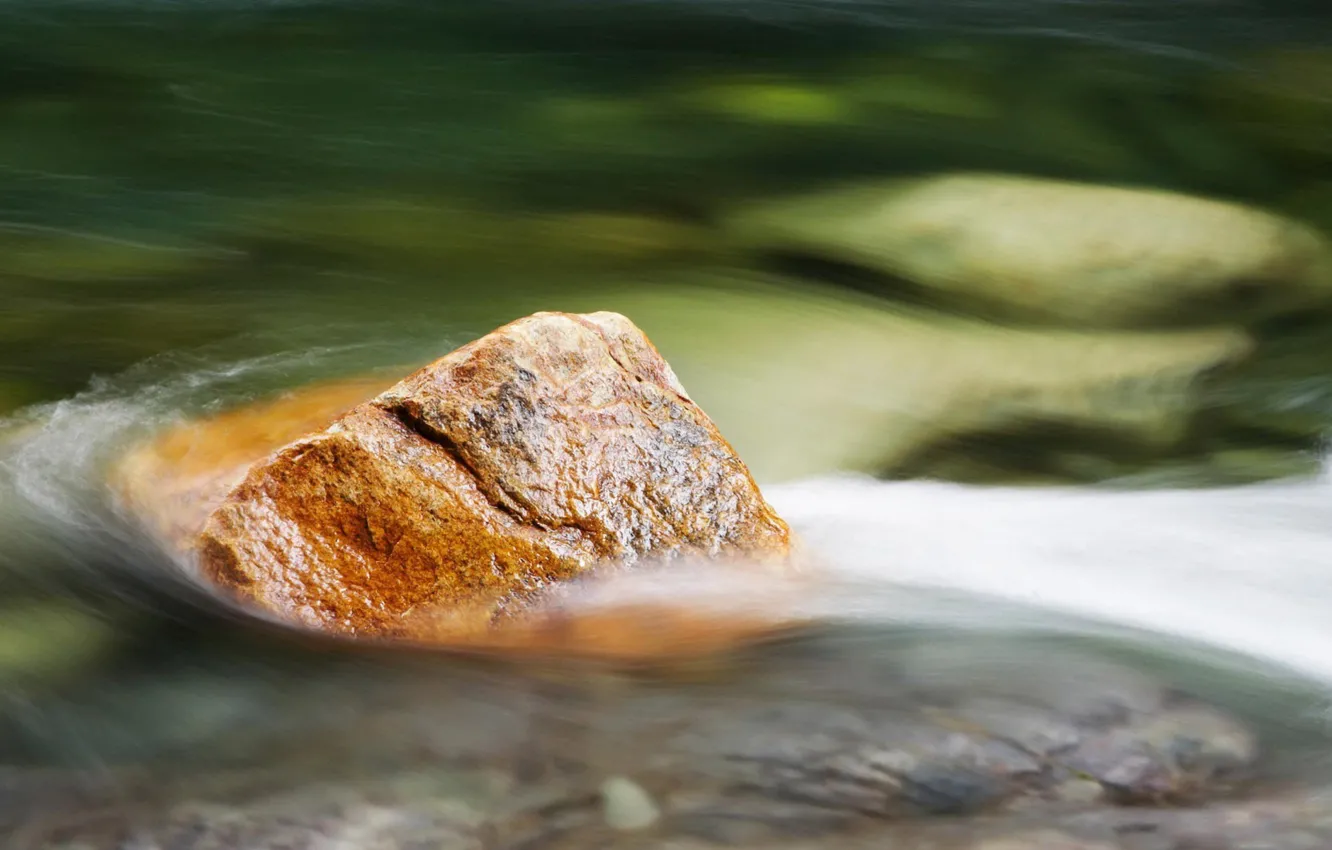 Фото обои вода, камень, поток, 153