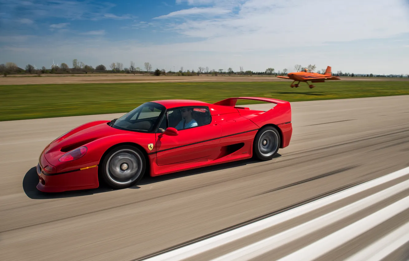 Фото обои Ferrari, спорткар, кабриолет, 1995, F50, Ferrari F50