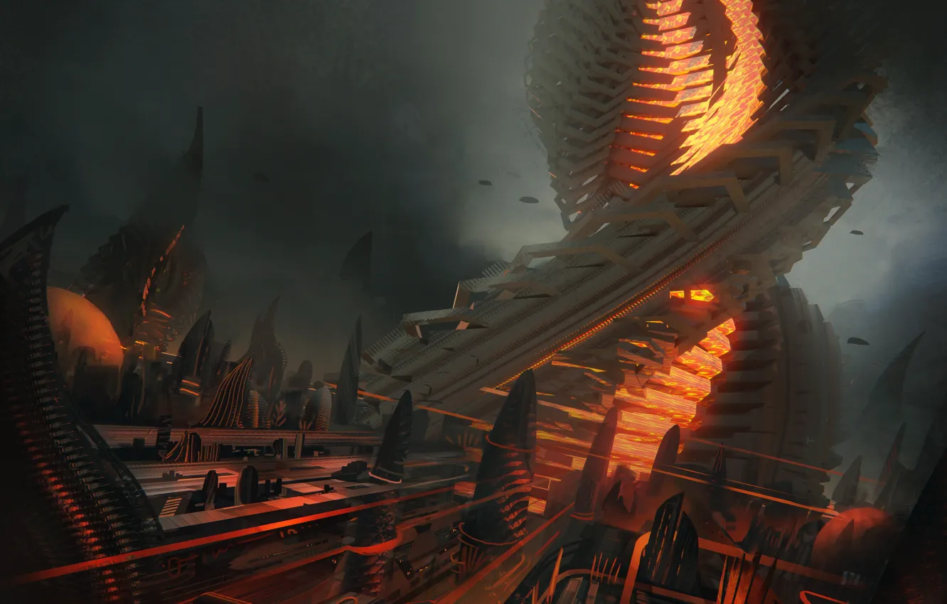 Фото обои здания, башня, сооружение, винт, precinct b33