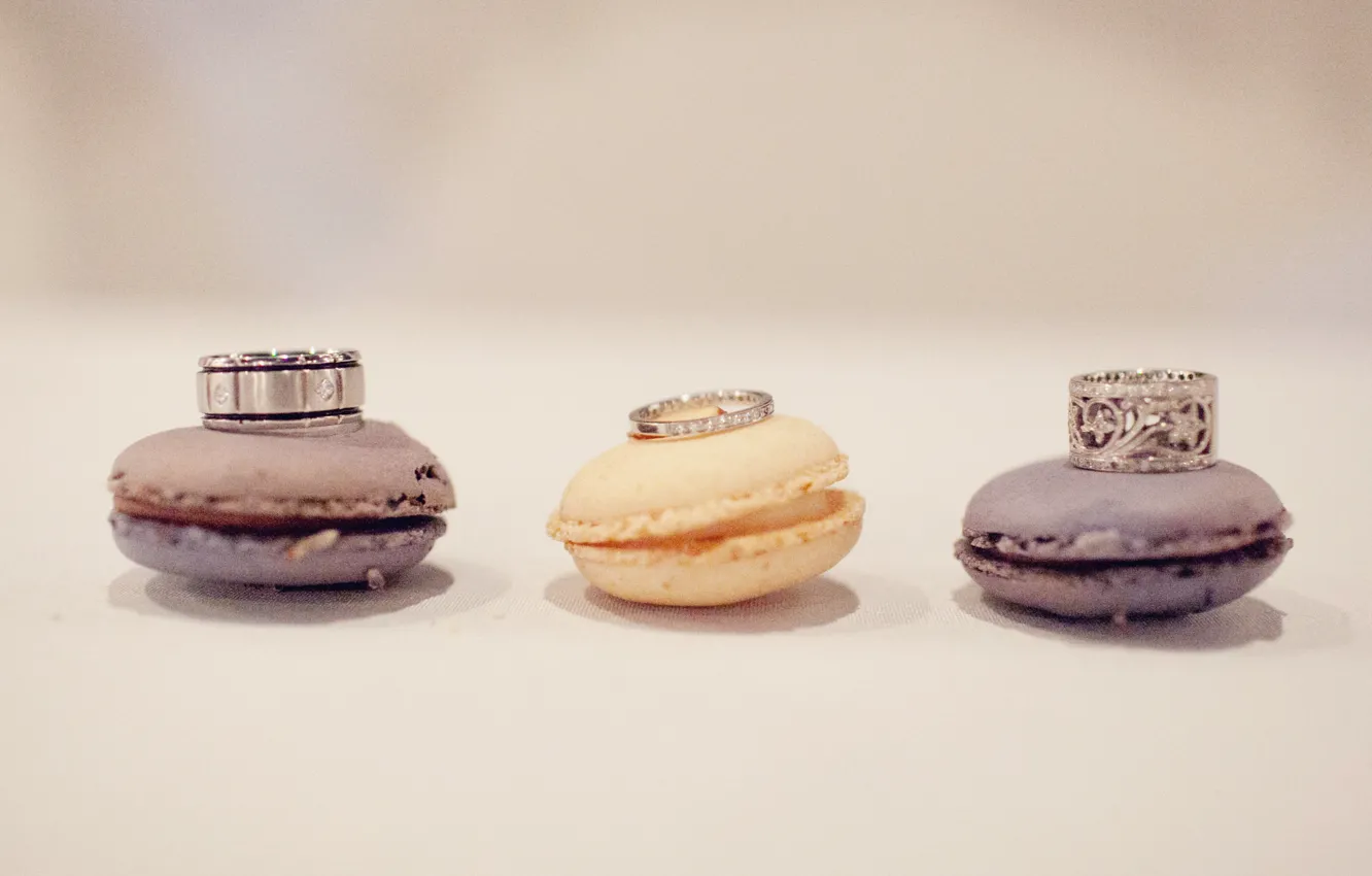 Фото обои кольца, macaron, свадаба