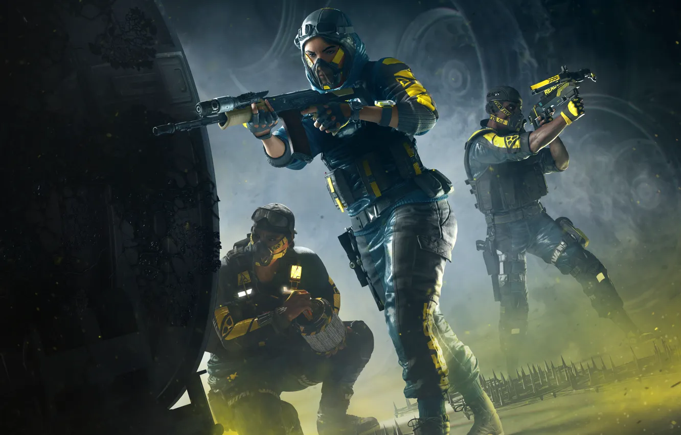 Фото обои Солдаты, Оружие, Автомат, Game, Вооружение, Weapons, Трое, Ubisoft Montreal