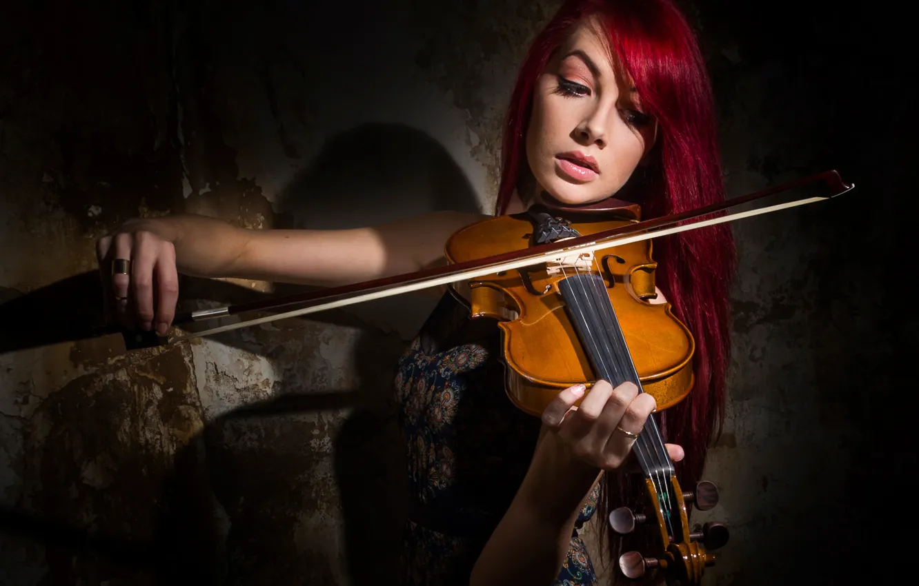 Фото обои девушка, скрипка, игра, Violin